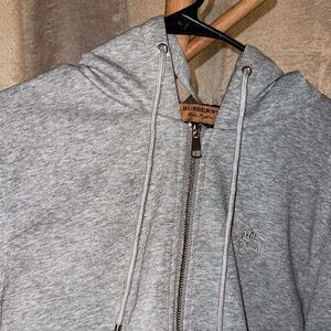 Burberry Hove Check Embroidery Logo Zip Hoodie
